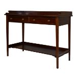 Victorian mahogany tray top washstand fitted two drawers with shaped shelf below Condition: