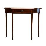 Reproduction mahogany side table fitted one drawer, on square tapered supports Condition: