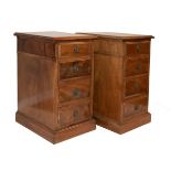 Pair of mahogany chests, each fitted four drawers with brass loop handles Condition: