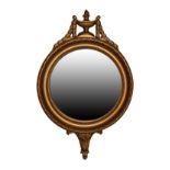 Pair of reproduction Regency design convex wall mirrors Condition:
