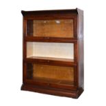 Globe Wernicke type three piece sectional bookcase, having up-and-over doors Condition: