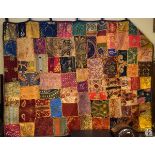 Eastern patchwork wall hanging with applied bead and sequin decoration Condition: