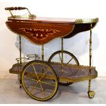 Late 20th Century marquetry decorated two tier drinks trolley Condition: