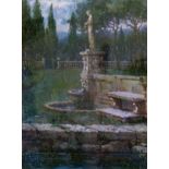 Edith Taylor - Pair of oils on board - In A Roman Garden, unsigned, verso with original artists