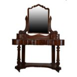 Victorian mahogany duchess style dressing table having shaped mirror, the base fitted one drawer