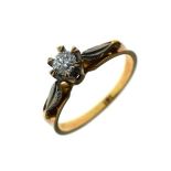 Solitaire diamond dress ring, the shank stamped 18c, size O Condition: