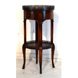 Reproduction mahogany circular two tier occasional table Condition: