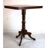 Victorian mahogany rectangular top occasional table on tripod base Condition: