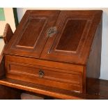 Reproduction mahogany finish slope front stationery cabinet Condition: