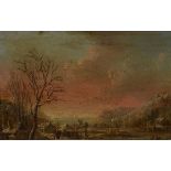 19th Century Continental School - Pair of oils on board - Landscapes near Dresden, the reverse
