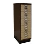 Bisley metal filing cabinet fitted fifteen drawers Condition: