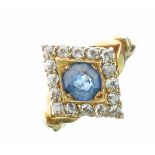 Edwardian sapphire and diamond cluster ring, Birmingham 1905, the oval cut stone to a lozenge shaped