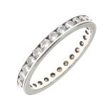 Twenty-seven stone diamond platinum full eternity ring, the brilliant cuts totalling approximately