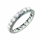 Diamond full eternity ring, the white mount stamped '18ct', the twenty-one brilliant cuts