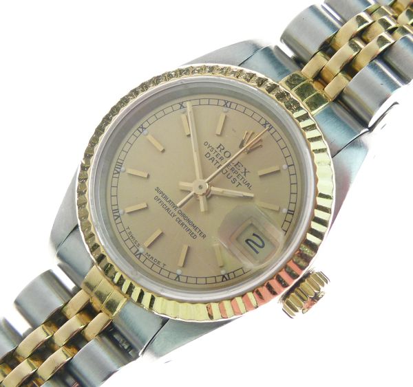 Rolex - Lady's Oyster Perpetual Datejust wristwatch, ref:418443, serial number 69173, signed