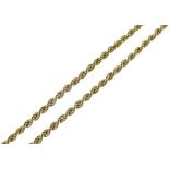 18ct gold chain, of rope links, 60cm long, 24.7g gross Condition: Width of rope twist 4mm