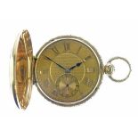 Late George III 18ct gold hunter pocket watch, London 1818, the gold coloured dial with gold
