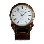 Mid 19th Century mahogany cased single fusee drop dial wall clock by Edwin Sawtell of Bristol, off-