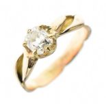 Late Victorian single stone diamond ring, the old mine cut of approximately 0.45 carats, the mount