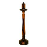 Mid 20th Century turned lignum vitae floor standing smokers companion, the top with tobacco