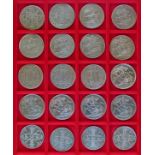 Coins - Collection of sixteen G.B. crowns - 1672, 1696, 1818, 1819 x 2, 1820, 1821, 1822, 1844,