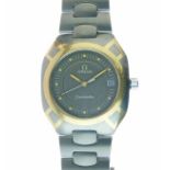 Omega - Gentleman's Seamaster 120 Polaris Quartz titanium and gold cased wristwatch, the signed grey