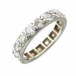 Sixteen stone diamond full eternity ring, the white mount unmarked, the diamonds totalling