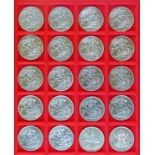 Coins - Collection of twenty G.B. crowns - 1893 x 2, 1894 x 3, 1895 x 2, 1896 x 2, 1897 x 2, 1898