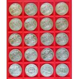 Coins - Collection of twenty G.B. crowns - 1892, 1893 x 2, 1894, 1895 x 2, 1896 x 2, 1897 x 2,
