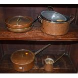 Small quantity of copper kitchen ware Condition: