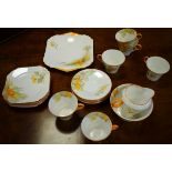 Shelley Regent shape six person tea service decorated with the Cape Gooseberry pattern Condition: