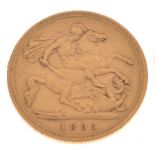 Gold Coin - Victorian half sovereign, 1893 Condition: