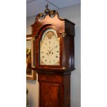 19th Century mahogany longcase clock by F. Warry of Bristol, the largely reconstructed case with