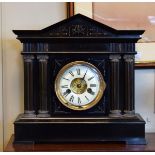 Late 19th Century ebonised architectural mantel clock Condition: