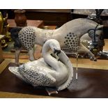 Late 20th Century pottery horse and similar swan Condition: