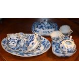 Continental porcelain part dinner and tea service having blue and white Onion pattern decoration