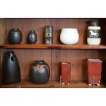 Quantity of studio pottery (two shelves) Condition: