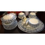 Pountney & Co Bristol blue and white transfer printed dinner service Condition: