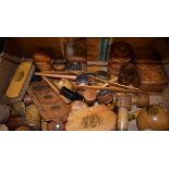 Collection of Mauchline Ware and other treen items Condition: