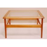 1960's period teak square glass top coffee table Condition: