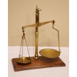 Late 19th/early 20th Century brass balance by W & T Avery Ltd, Birmingham on a rectangular