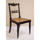 Early 19th Century beech ebonised cane seat dining chair Condition: