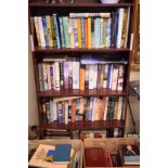 Books - Large quantity relating to Travel, fiction etc (three shelves and two boxes) Condition: