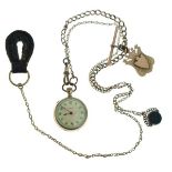 Lady's gold plated top wind fob watch by Elgin, the engraved case with monogram to reverse, the