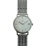 Gentleman's Longines stainless steel cased automatic wristwatch, the silver dial having baton