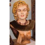 Polychrome decorated bust of Marilyn Monroe Condition:
