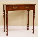 Late 19th/early 20th Century mahogany writing table, having inset leather top, fitted one drawer, on