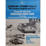 Advertising - Mercedes-Benz - London to Sydney rally poster commemorating victory in the event 1977,