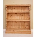 Pine open bookcase fitted two shelves Condition: