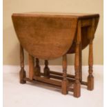 20th Century oak oval gateleg tea table Condition: